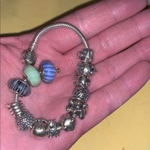 Authentic pandora bracelet with 13authentic charms